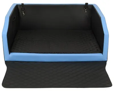 Image de Velinda Panier de voiture pour chien 100x90 cm ? noir, bleu