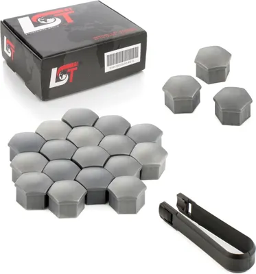 Produktbild von 20x Radschrauben Kappen Radschraubenkappen Set 17mm grau für VW SEAT SKODA