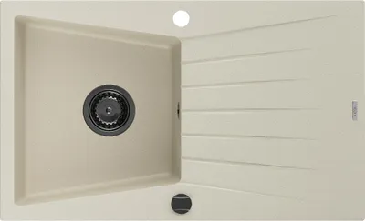 Immagine prodotto di Mexen Cesar lavello in granito a 1 vasca con sgocciolatoio 775 x 470 mm, beige, sifone nero - 6514771010-69-B