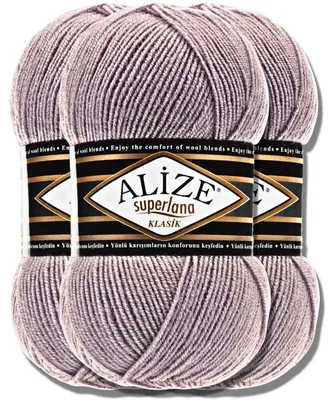 Produktbild von Alize 3x 100g Superlana Klasik Wolle, Uni, Häkeln, Stricken (142)