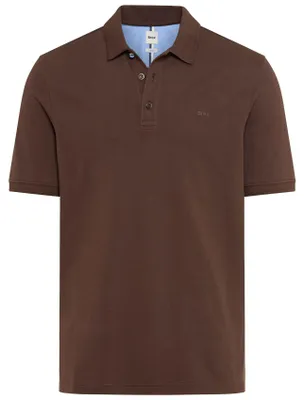 Produktbild von Brax Poloshirt braun normale Passform kurzarm Baumwolle