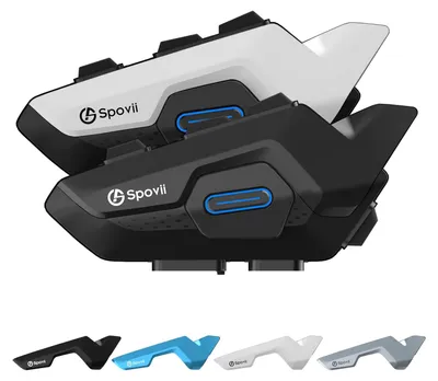 Obrázok produktu pre Bluetooth intercom pre motocykle, Bluetooth 5.1, funkcia zdieľania hudby a hlasový asistent (dvojkanálový)