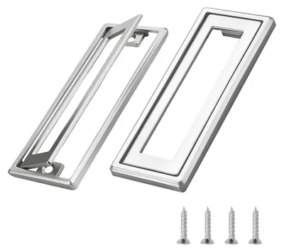 Image de Ensemble de 2 poignées de porte encastrées - Alliage de zinc