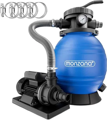 Produktbild von Sandfilteranlage SF12K 10.200L/h bis 35.000L Pool Selbstansaugend 400 Watt 2in1 Adapter ?32-38mm 7Wege Ventil Sandfilterpumpe Poolfilter