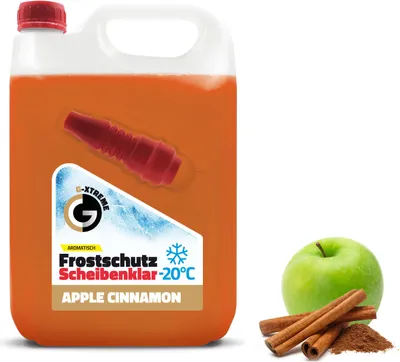Produktbild von Scheibenfrostschutz mit Apple&Cinnamon Duft | Schlierenfreier und effektiver Scheibenreiniger für den Winter | Gebrauchsfertige frostschutzmittel scheibenwaschanlage | 5L