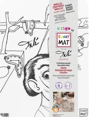 Image de Découvrez un tapis de coloriage unique de 30x40 cm inspiré par Salvador Dali ! Effaçable, il permet aux enfants et aux adultes de s'amuser de manière créative. Parfait pour tous les espaces !