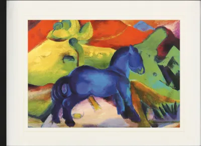 Produktbild von Franz Marc Gerahmtes Bild Mit Edlem Passepartout | Wand-Bilder | Im Bilderrahmen - Das Kleine Blaue Pferdchen, 1912 (60 x 80 cm)