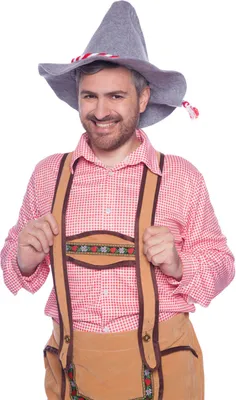 Produktbild von Oktoberfest Seppl Hut grau-rot