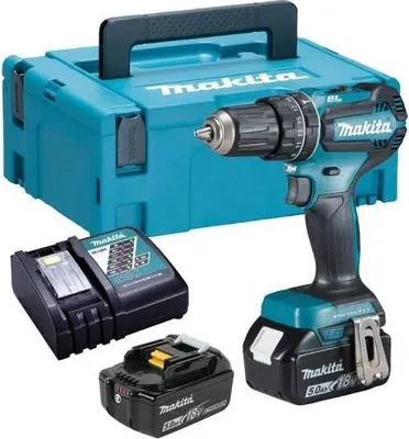 Zdjęcie produktu dla Makita DHP485RTJ, Wiertarka pistoletowa, Zamek centralny, Czarny, Niebieski, 1,3 cm, 28500 RPM, 3,8 cm