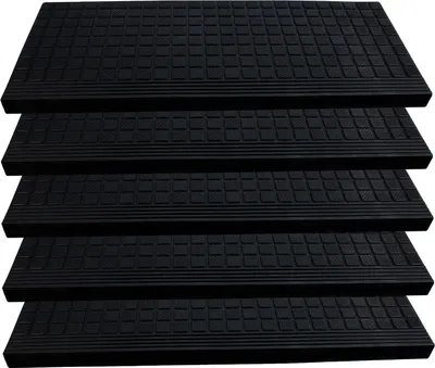 Produktbild von BigDean Stufenmatte aus Gummi 5 Stück - 65x26cm - mit Winkelkante, rutschfest, für Innen- und Außentreppen Treppenmatte
