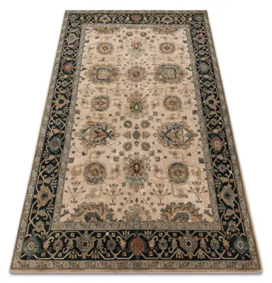 Image de Tapis en laine POLONIA Tesoro Cadre beige beige 170x235 cm