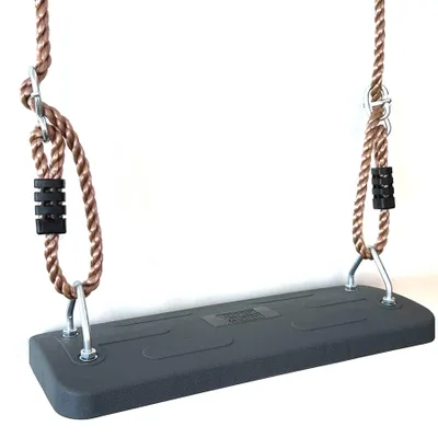 Produktbild von Gummi Schaukelsitz mit Seil, Metallverstärkt, Wetterfest Grau 43 cm