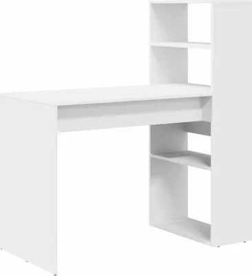 Obrázok produktu pre vidaXL Stôl s policou Biely 113 x 54 x 120 cm Materiál na báze dreva