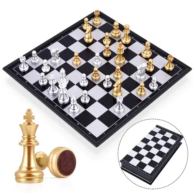 Zdjęcie produktu dla Składana szachownica magnetyczna - składana plansza do gry w szachy dla dzieci i dorosłych - 25 cm