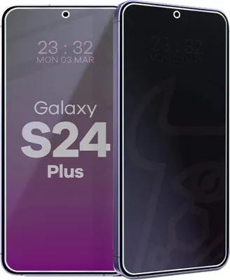 Produktbild von Hybridglas mit Privatschutzfilter für Galaxy S24 Plus, Bizon Glass Mule Shadow, Matt