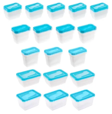 Immagine prodotto di keeeper fredo fresh, set di 17 contenitori per alimenti, colore blu trasparente