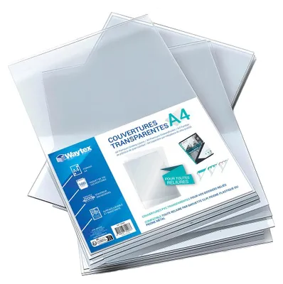 Zdjęcie produktu dla Waytex 78280, przezroczyste folie A4, PVC, 100 sztuk