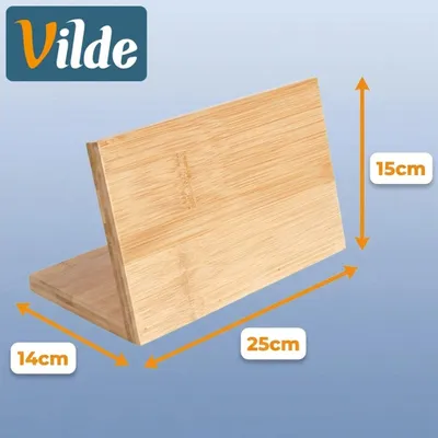 Image de Bloc magnétique pour couteaux en bambou, 25 x 14 x 15 cm