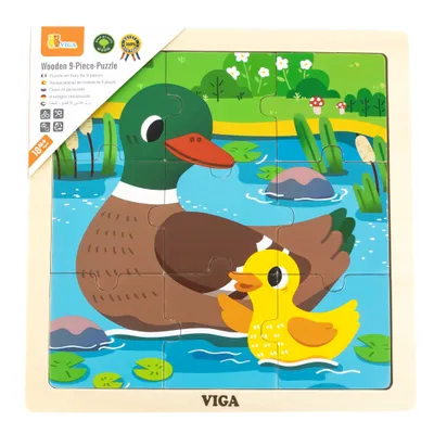 Immagine prodotto di VIGA Puzzle pratico in legno Anatre 9 pezzi