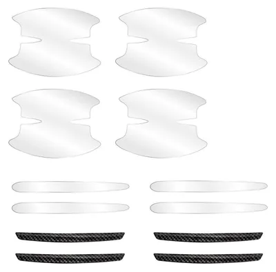 Immagine prodotto di Set di 12 protezioni per bordi delle portiere dell'auto, trasparenti, in PVC ed epossiresina, autoadesive