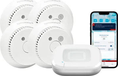 Produktbild von HOMEMATIC IP Starterset Rauchwarnmelder für 4 Räume
