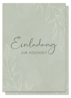 Hochzeitseinladung Salbei-Textur, DIN A6, 10 Stück, beidseitig bedruckt