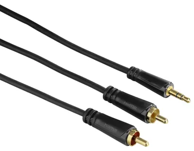 Produktbild von Hama 3m 2 x RCA - 3.5mm m/m Audio-Kabel Schwarz
