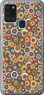 Produktbild von MuchoWow® Handyhülle Schutzhülle Hülle für Telefoonhoesje Samsung Galaxy A21s Muster - Retro - Kreis Silikon Softcase Handy Hülle - Hartschale