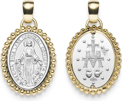 Produktbild von Anhänger 20x14mm Amulett mit Madonna Gravur 585 Gold Gelbgold Weißgold