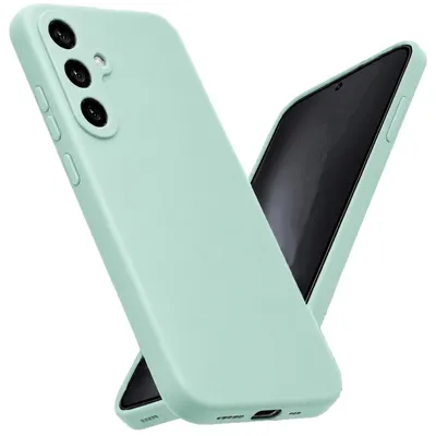 Produktbild von Silikonhülle für Samsung Galaxy S25 in Türkis Schutzhülle mit Mikrofaser Inlay Cover Tasche