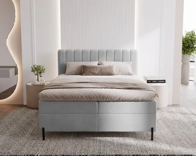 Produktbild von Kaiser Möbel Kontinentalbett Panama mit Bettkästen Stoff Komodo Hellgrau 120x200 cm