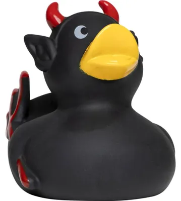Produktbild von Schnabels® Badeente Teufel aus PVC mit Quietschfunktion rot schwarz 8 cm