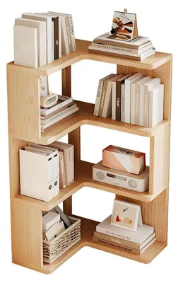Immagine prodotto di Scaffale angolare in legno, 3 ripiani, 60 cm