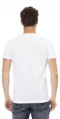 Immagine prodotto di T-shirt da uomo, modello Valiant, in cotone e viscosa, con stampa sul davanti, casual ed elegante, colore bianco, taglia S, codice prodotto 2AT04-01_WHITE