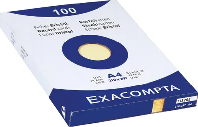 Produktbild von Exacompta Karteikarten DIN A4 100 Stück Gelb 205 g/m²