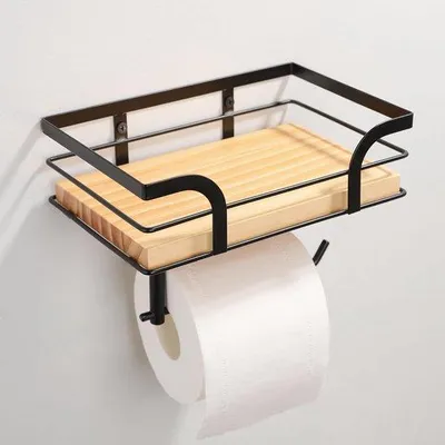 Produktbild von Famanu Toilettenpapierhalter mit Ablage - Wandmontage