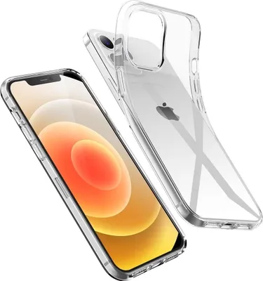 A clear iPhone case is shown next to an iPhone.