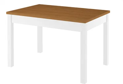 Produktbild von Zweifarbiger Tisch 80x120 Esstisch Tischplatte Eichefarben weiße Beine Massivholz 90.70-51CE