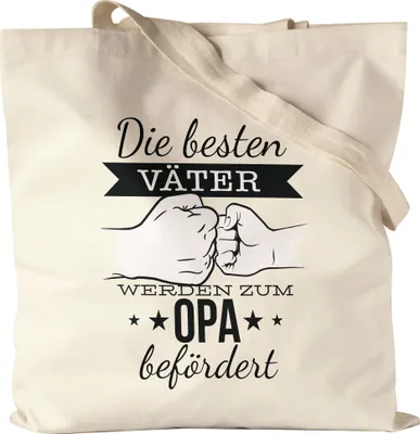 Produktbild von Nur Die Besten Papas Werden Zum Opa Befördert Jutebeutel Stoffbeutel Canvas Ankündigung Enkelkinder Du Wirst Opa