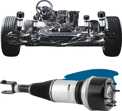 Image de Jambe de suspension pneumatique, longueur 33 cm, largeur 8 cm, hauteur 7,9 cm, course 90 mm, poids 8,85 kg