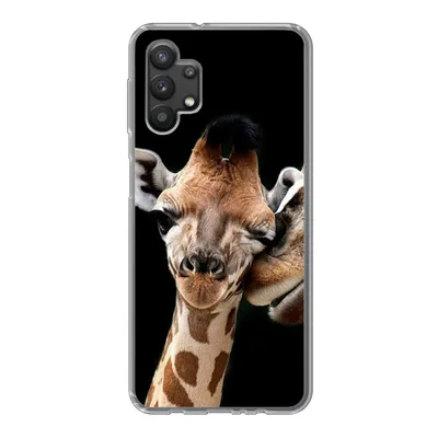 Produktbild von MuchoWow® Handyhülle Schutzhülle Hülle für Samsung Galaxy A32 5G Giraffe - Tiere - Schwarz - Porträt - Tiere Silikon Softcase Handy Hülle - Softcase