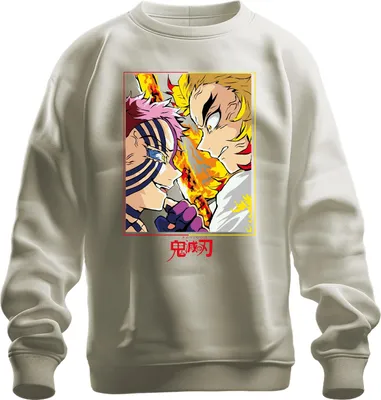 Produktbild von 鬼滅の刃 Rengoku Akaza Flammenkampf Anime Geschenk Fan Uni Sweatshirt Pullover, Natur, L