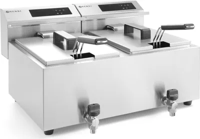 Produktbild von HENDI Friteuse Mastercook digital mit Ablasshahn 2 x 8 l
