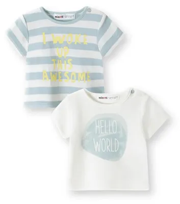 Produktbild von Minoti T Shirt Baumwolle kurzarm Blau Gr. 68 für Mädchen