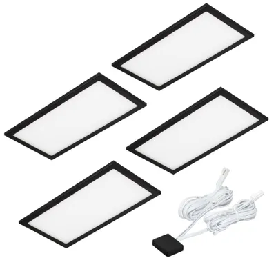 Zdjęcie produktu dla Oświetlenie podszafkowe LED do kuchni 4x6 W, oświetlenie kuchenne Basso, włącznik na podczerwień
