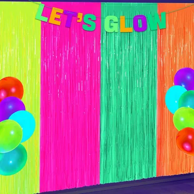 Productafbeelding van Wimperscherm - Fluorescerend, lichtgevend - Achtergrond voor fotografie en decoratie - Meerdere kleuren, 90 x 180 cm - 4 stuks