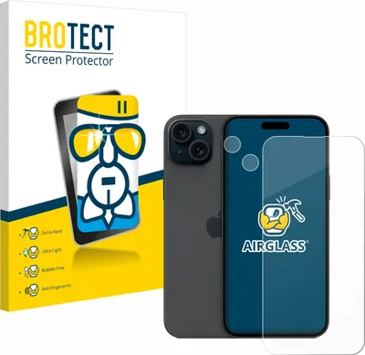 Produktbild von BROTECT Schutzglas für Apple iPhone 15 Plus (Display+Kamera) Schutzfolie Panzer Folie Glas Display Schutz klar