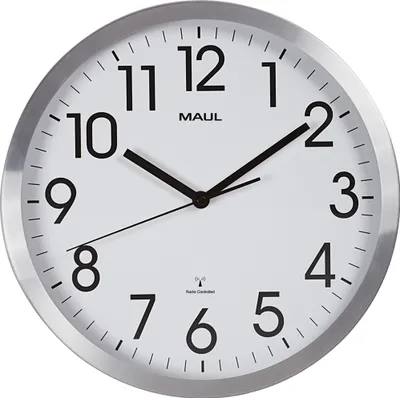 Zdjęcie produktu dla Zegar ścienny/radiowy MAULmove, średnica: 300 mm, srebrny