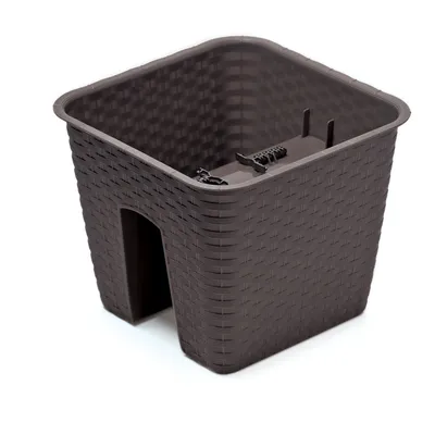 Produktbild von Blumenkasten für Geländer und Brüstungen L 280 mm - dunkelbraun Balkonkasten - Geländerkasten  - Blumentopf - Geländertopf  Pflanzkasten für Geländer
