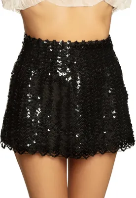 Produktbild von Mini Rock Pailletten Schwarz Stretch mit one size